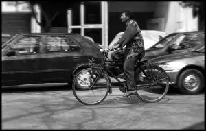 Man on bike in Cairo, Egypt