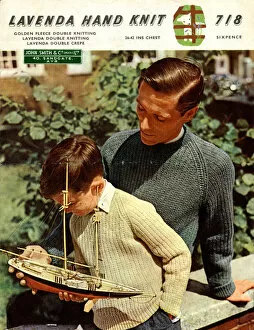 Images Dated 7th September 2017: Man and Boy, Lavenda Hand Knit jumpers