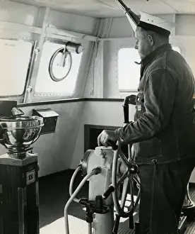 Man on the bridge of a cross-channel ferry