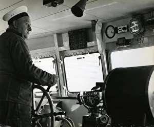 Images Dated 18th September 2017: Man on the bridge of a cross-channel ferry
