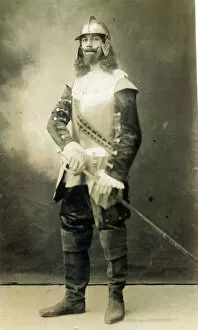 Images Dated 7th April 2020: A man dressed in authentic English Civil War costume. Date: c. 1910