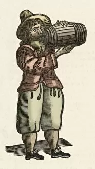 Images Dated 19th April 2012: Man drinking from a barrel