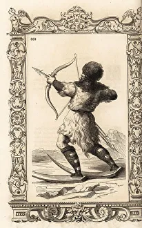 Gerard Seguin Prints: Man of the Fenni people or Screrefennae (skiing Finns)