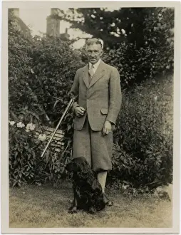 Retriever Prints: Man with gun and retriever dog