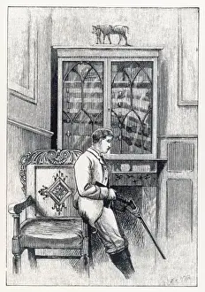 Fire Arms Prints: Man in Gun Room 1886