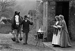 Warming Prints: Man with horse, Blists Hill, Ironbridge, Shropshire, England