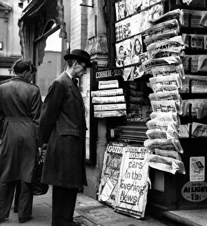 Rack Prints: Man International Newspapers Display Soho London