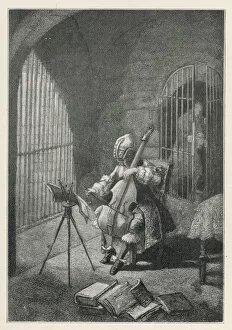 Prison Collection: Man in the Iron Mask, playing the cello in prison