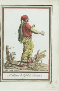 Bordeaux Prints: Man of the island of Santorini during the Ottoman Empire