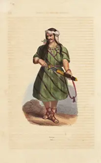 19thcentury Prints: Man of the Karen (Karian) tribe of southern Burma