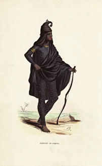 Francois Collection: Man of Lahore (Punjab) in black suit, turban