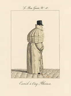 Man in long carrick coat with five pelerines or capes Man in long carrick coat with five pelerines or capes