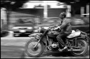 Man on motorbike in Cairo, Egypt