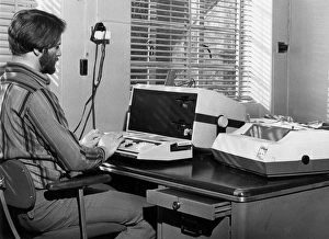 Images Dated 19th September 2017: Man in an office with an Exidy Sorcerer computer