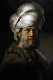 1635 Gallery: Man in Oriental Dress, 1635, by Rembrandt (1606-1669)