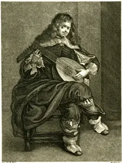 Lutes Prints: Man playing the lute