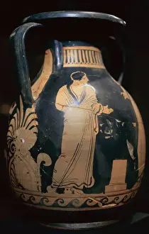 Graecia Prints: Man. Red Figures. Greek pottery. 4th century BC