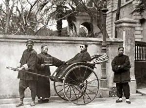 Rickshaw Prints: Man in a rickshaw, China, circa 1880s