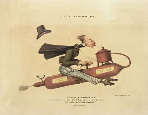 Rocket Collection: Man riding on a steam rocket
