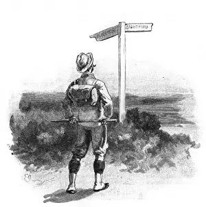 Contemplates Prints: Man at a Road Sign