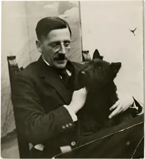 Scottie Prints: Man with Scots terrier