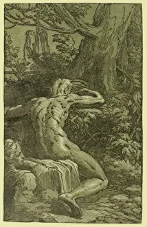 Chiaroscuro Prints: Man seated, seen from behind
