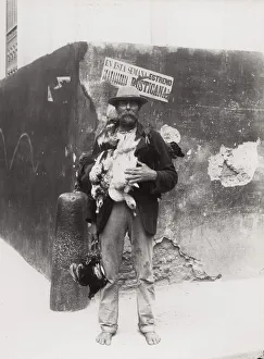 Man selling ducks on a street corner, Puerto Rico