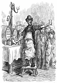 Man selling ginger beer, 1870