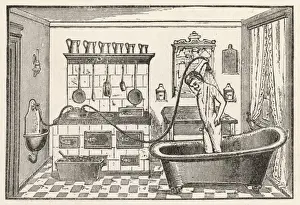 Man Showering / Kitchen