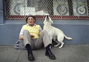 1992 Prints: Man with singing dog, Ireland