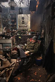 Junk Collection: A man sits in his shed - Kirkcudbright, SW Scotland