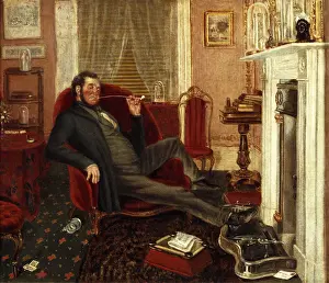 Drunkenness Prints: Man smoking in a parlour