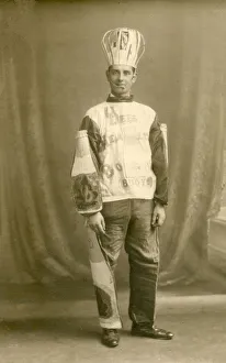 Silly Prints: Man in a rather unusual fancy dress costume, probably as United Dairies as U Dees seems