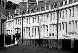 Footpath Gallery: A man walks briskly along The Paragon in the centre of Bath
