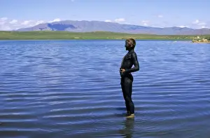 Man - washing in a sacred (for Tuvinian people)