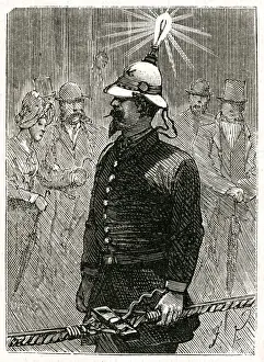 Edison Prints: Man wearing Edisons electric lamp on his head, New York