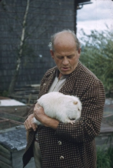 Images Dated 9th August 2012: Man with white coypu