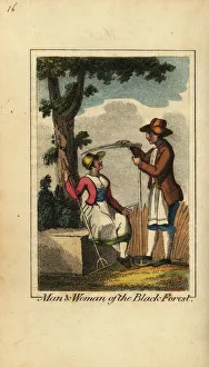 Props Prints: Man and woman of the Black Forest, Germany, 1818