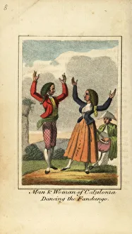 Man and woman of Catalonia dancing the fandango, 1818