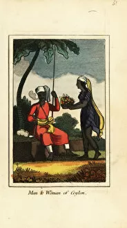Man and woman of Ceylon (Sri Lanka), 1818