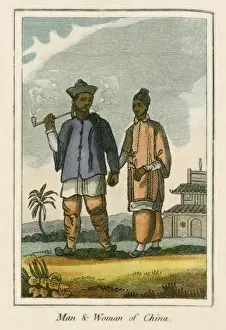 Pig Tail Prints: A man and woman from China