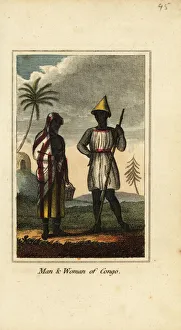 Congo Gallery: Man and woman of Congo, Africa, 1818