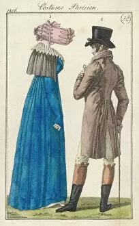 Bonnet Collection: Man & Woman Costume 1806