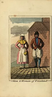 Man and woman of Friesland, Holland, 1818