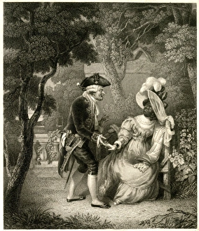 Images Dated 9th January 2017: Man and woman in a garden