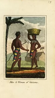 Images Dated 25th March 2020: Man and woman of Guianna or Guyana, South America, 1818