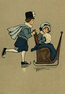 Man and woman on the ice