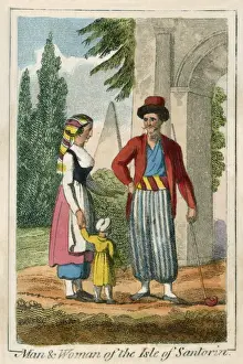 A man and woman from the Island of Santorini