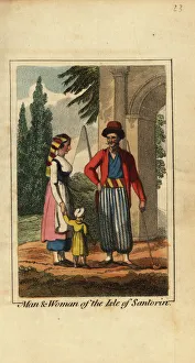 Man and woman of the Isle of Santorini, Greece, 1818