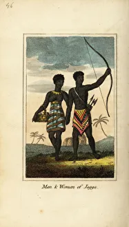 Skirts Prints: Man and woman of Jagga or Chaga, Africa, 1818